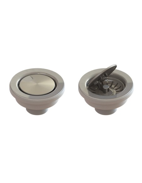 Clearwater 90mm Waste Plug Overflow Basket Strainer Brushed Steel W90OSC
