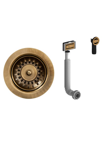 Clearwater 90mm Antique Bronze Waste Artisan Sink Strainer Plug O/Flow W90BZ OR W90OBZ