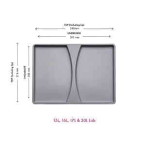 Wesco Waste Bin Lid For Kitchen Containers 26L Or 32L Grey Top 782007-85 2