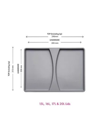 Wesco Waste Bin Lid For Kitchen Containers 26L Or 32L Grey Top 782007-85