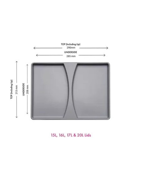 Wesco Waste Bin Lid For Kitchen Containers 26L Or 32L Grey Top 782007-85