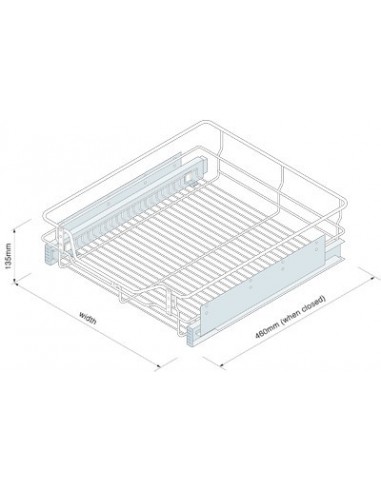 600mm Pull-Out Internal Drawer Innostor Individual Or X3 Set Chrome WWFC4600