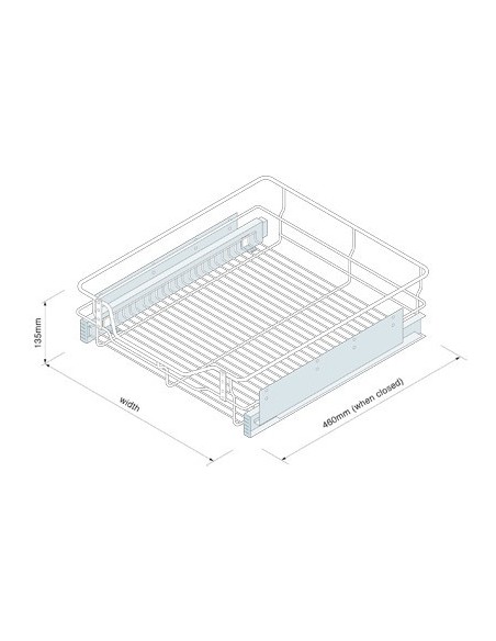 600mm Pull-Out Internal Drawer Innostor Individual Or X3 Set Chrome WWFC4600