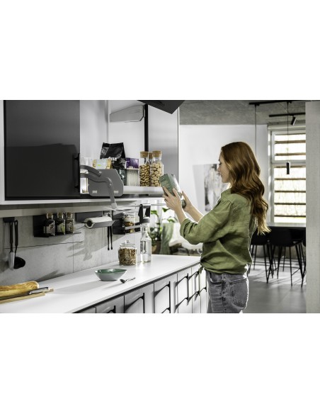 500mm Kessebohmer iMove Grey Kitchen Wall Pull Down Single Shelf KIMOVE500SG