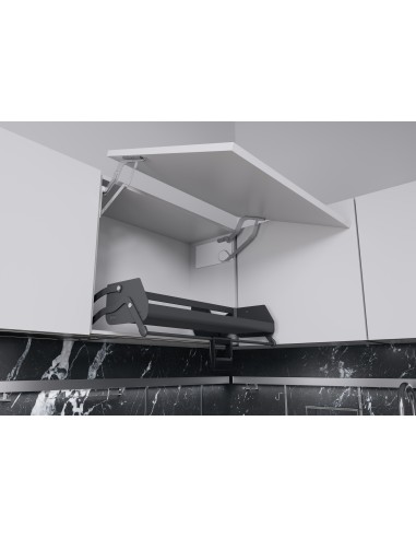 500mm Kessebohmer iMove Single Shelf Kitchen Wall Pull-Down Anthracite KIMOVE500SA