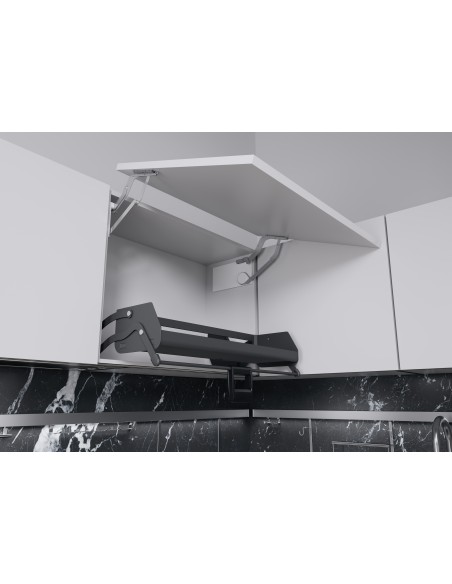 500mm Kessebohmer iMove Single Shelf Kitchen Wall Pull-Down Anthracite KIMOVE500SA
