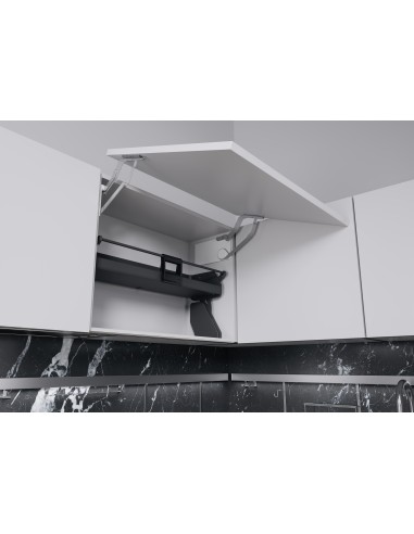 500mm Kessebohmer iMove Single Shelf Kitchen Wall Pull-Down Anthracite KIMOVE500SA