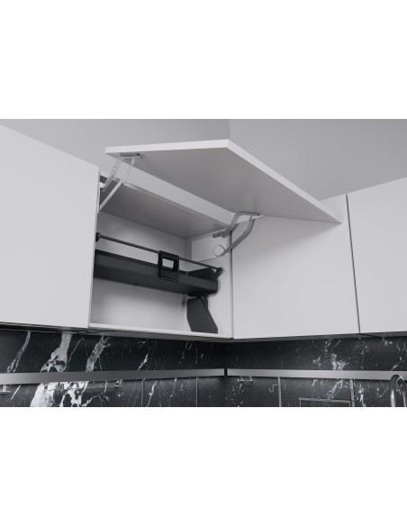 500mm Kessebohmer iMove Single Shelf Kitchen Wall Pull-Down Anthracite KIMOVE500SA