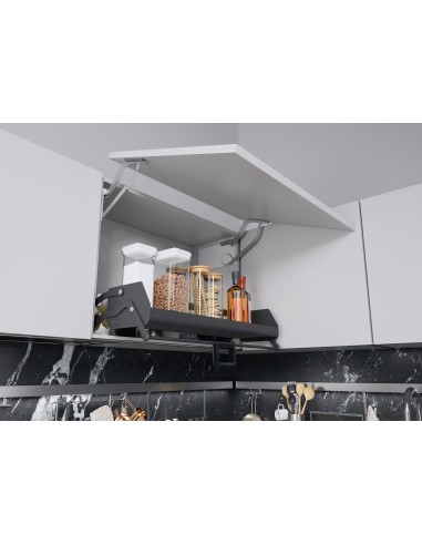 500mm Kessebohmer iMove Single Shelf Kitchen Wall Pull-Down Anthracite KIMOVE500SA