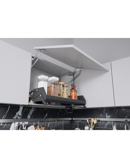 500mm Kessebohmer iMove Single Shelf Kitchen Wall Pull-Down Anthracite KIMOVE500SA