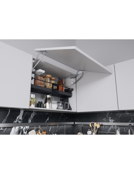 500mm Kessebohmer iMove Single Shelf Kitchen Wall Pull-Down Anthracite KIMOVE500SA