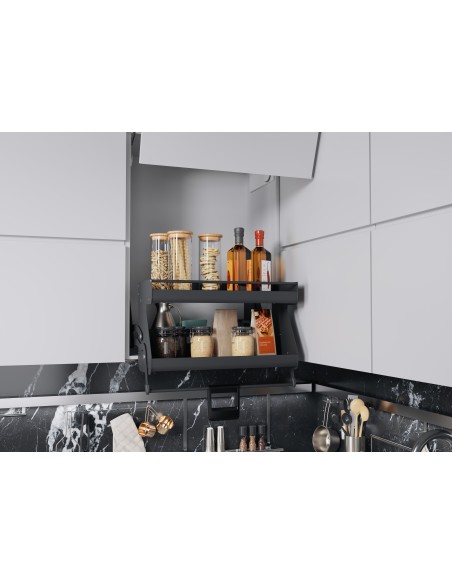 500mm Kessebohmer iMove Double Wall Kitchen Pull-Down Anthracite KIMOVE500DA