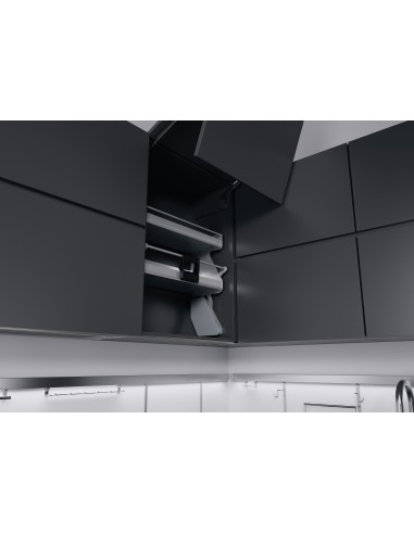 500mm Kessebohmer iMove Double Kitchen Wall Pull-Down Grey Softclosing KIMOVE500DG