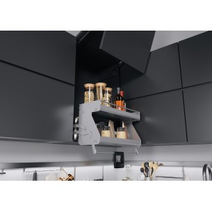 500mm Kessebohmer iMove Double Kitchen Wall Pull-Down Grey Softclosing KIMOVE500DG