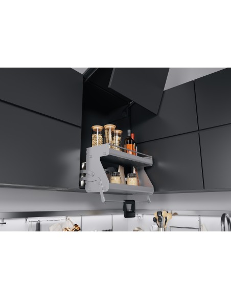 500mm Kessebohmer iMove Double Kitchen Wall Pull-Down Grey Softclosing KIMOVE500DG