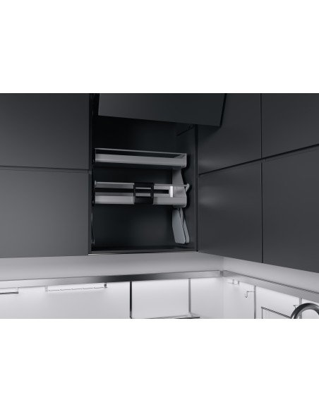 500mm Kessebohmer iMove Double Kitchen Wall Pull-Down Grey Softclosing KIMOVE500DG