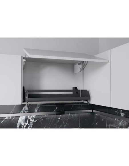 600mm Kessebohmer iMove Kitchen Wall Pull Down Shelf Single Anthracite KIMOVE600SA