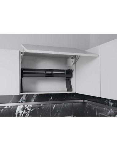 600mm Kessebohmer iMove Kitchen Wall Pull Down Shelf Single Anthracite KIMOVE600SA