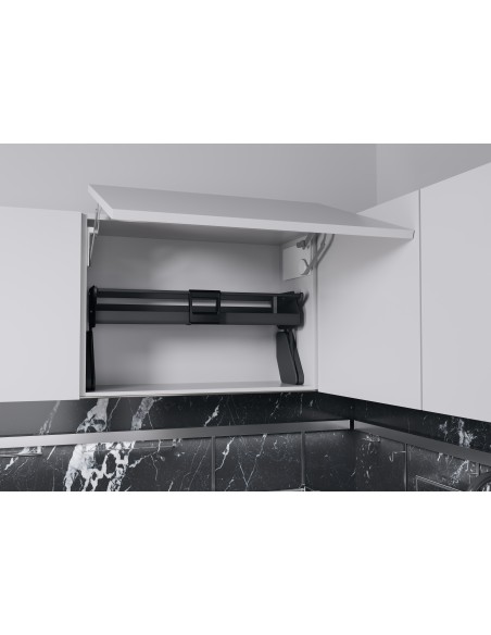 600mm Kessebohmer iMove Kitchen Wall Pull Down Shelf Single Anthracite KIMOVE600SA