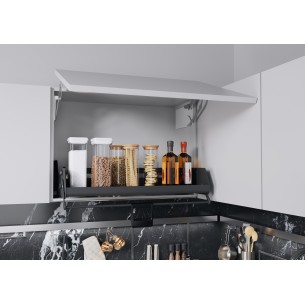 600mm Kessebohmer iMove Kitchen Wall Pull-Down  Shelf Single Anthracite KIMOVE600SA