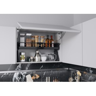 600mm Kessebohmer iMove Kitchen Wall Pull-Down  Shelf Single Anthracite KIMOVE600SA 2