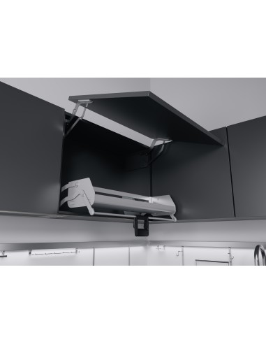 600mm Kessebohmer iMove Wall Kitchen Pull-Down Shelf Single Grey KIMOVE600SG
