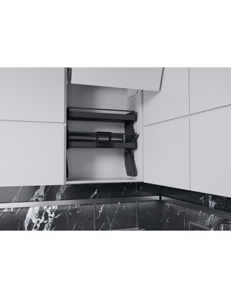 600mm Kessebohmer iMove Kitchen Double Wall Pull Down Anthracite KIMOVE600DA
