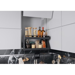 600mm Kessebohmer iMove Kitchen Double Wall Pull Down Anthracite KIMOVE600DA 2