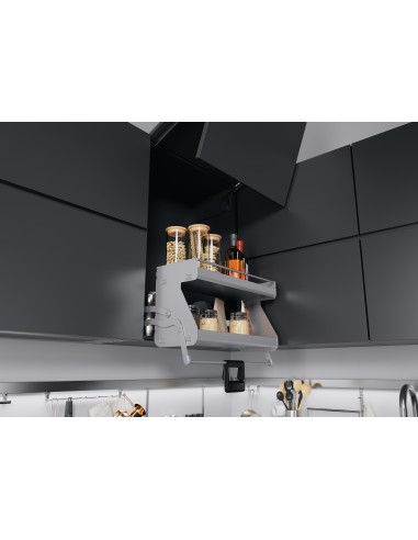 600mm Kessebohmer iMove Kitchen Wall Pull Down Double Grey KIMOVE600DG