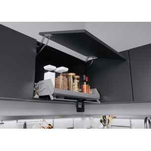 900mm Kessebohmer iMove Kitchen Wall Pull Down Shelf Single Grey KIMOVE900SG