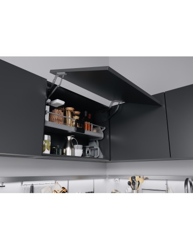 900mm Kessebohmer iMove Kitchen Wall Pull Down Shelf Single Grey KIMOVE900SG