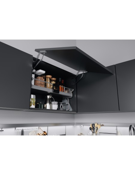 900mm Kessebohmer iMove Kitchen Wall Pull Down Shelf Single Grey KIMOVE900SG