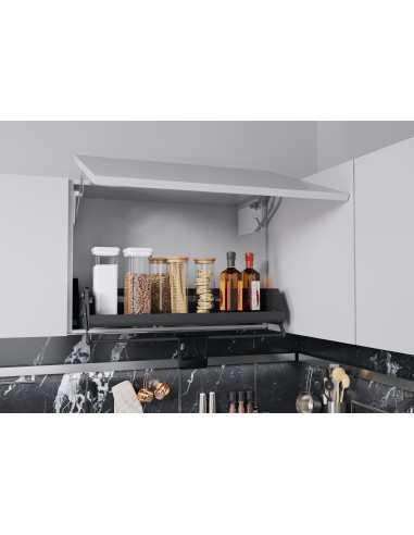 900mm Kessebohmer iMove Kitchen Wall Pull Down Shelf Single Anthracite KIMOVE900SA