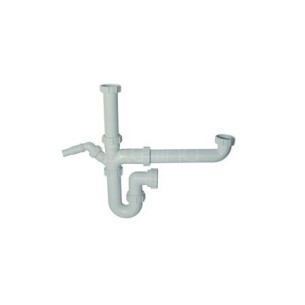 Kitchen Sink Plumbing Kit 1.5 OR 2.0 Bowls x1 Appliance Spigot White DMPK2 2
