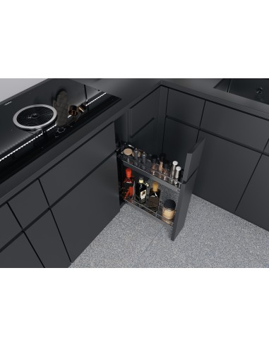 150mm Kessebohmer Base Pull-Out Kitchen Storage Chrome STYLE Bottles K2ASBP150CH