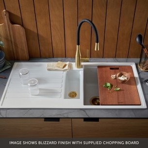 Clearwater Kameo Smart Blizzard Sink Kitchen 1.5 Granite Quarex 
 KAMD150LBL