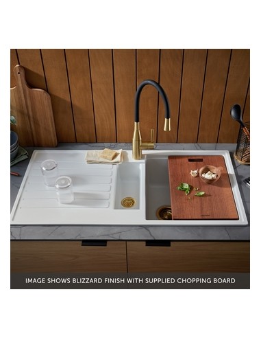 Clearwater Kameo Smart Blizzard Sink Kitchen 1.5 Granite Quarex 
 KAMD150LBL