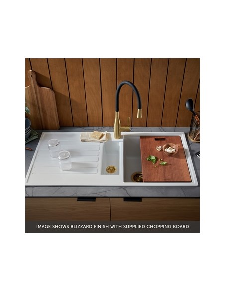 Clearwater Kameo Smart Blizzard Sink Kitchen 1.5 Granite Quarex 
 KAMD150LBL