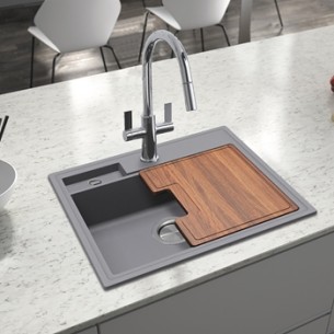 Clearwater Kameo-X Smart Steel Kitchen Sink 1.0 Granite Quarex KAMS125ST