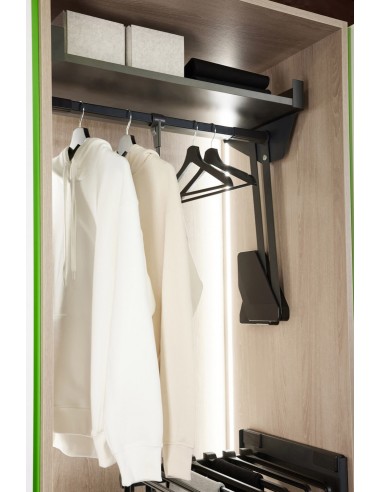 Kessebohmer Conero Wardrobe Top-Lift Or Shelf 700/800mm Graphite KWPDSH800