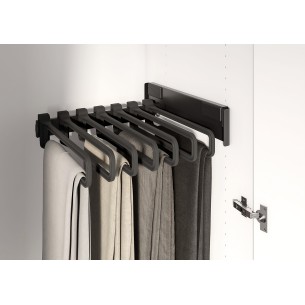 Kessebohmer Conero Pull-Out Trouser Rack Side Mount Black Clothes Rail KWSMPOHA 2