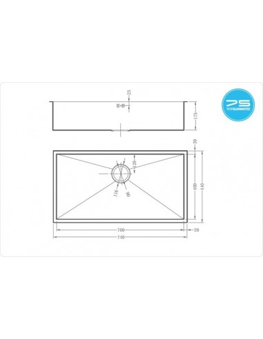 Zenuno 700U Kitchen Sink 1.0 Bowl 1810 Company Stainless Steel ZU/70/U/S/023