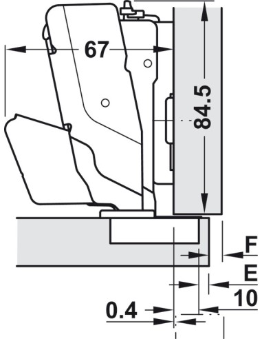 Zero Protrusion 155° Soft-Closing Set Concealed Cup Hinge Grass Tiomos Internal Drawers/Larders 34832801+34838511