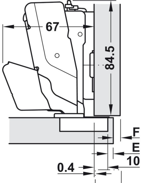 Zero Protrusion 155° Soft-Closing Set Concealed Cup Hinge Grass Tiomos Internal Drawers/Larders 34832801+34838511