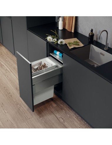 Vauth Sagel Bin Container 35L Envi Space Silver Free-Stood Kitchen Tub VS35LSILV