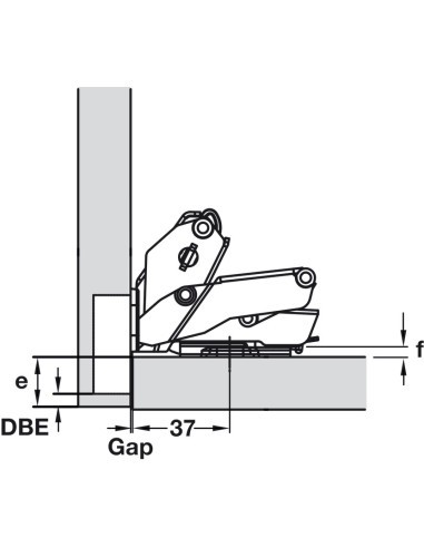 Hafele Metalla Zero Protrusion 155° Soft-Closing Hinge Set Concealed Cup 31163730 / 31170612