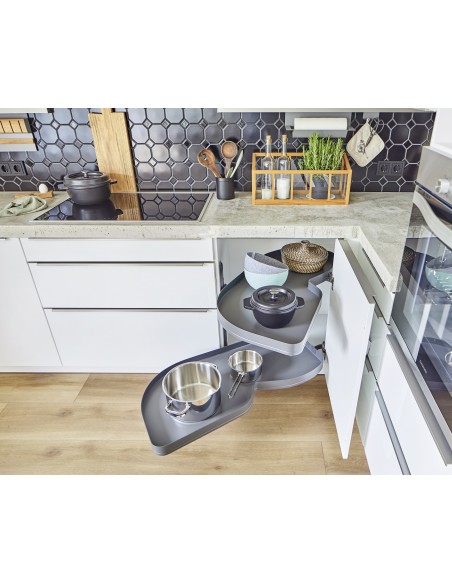 500mm Kessebohmer LeMans Anthracite Corner Carousel PURE KAP2LM500A