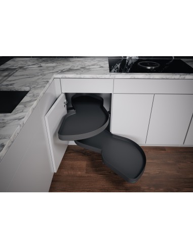 600mm Kessebohmer LeMans Anthracite Kitchen Corner Carousel KAP2LM600A Right Hand