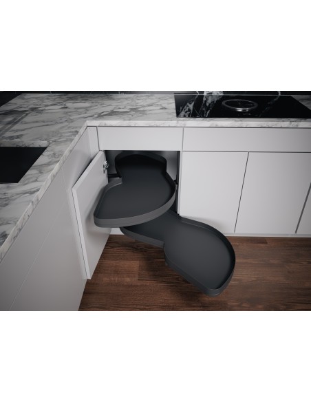 600mm Kessebohmer LeMans Anthracite Kitchen Corner Carousel KAP2LM600A Right Hand