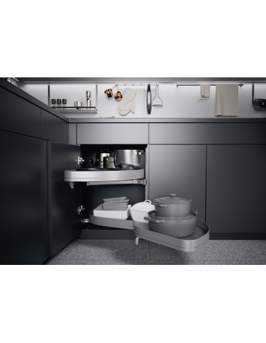 450mm Kessebohmer LeMans Kitchen Corner Carousel Anthracite Pure KAP2LM450A
